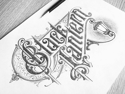 Black Lantern handdrawn logo caligraphy handlettering lettering logo logotype typography vector vintage