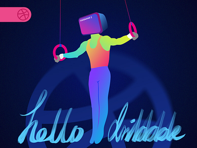 hello dribbble hello illustration