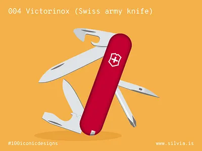 004 Victorinox 100iconicdesigns flat illustration industrialdesign product productdesign swiss swissarmyknife victorinox