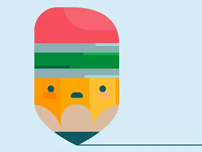 Nub character end of the line graphite kawaii nub pencil