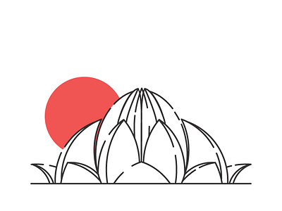 Lotus Temple creative delhi evening line art love minimal monument peace silence temple