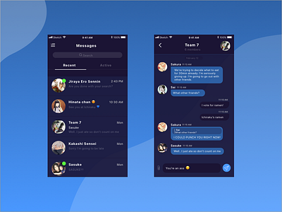 Daily UI #013 Direct Messaging daily ui013 direct messaging naruto