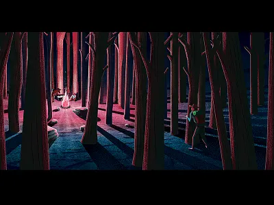 Thieves Hideout campfire forest illustration illustrator msw night photoshop thieves woods