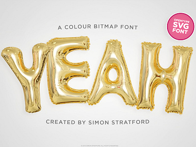 Yeah Foil Balloon Colour Font balloon color font colour font foil font opentype svg typeface