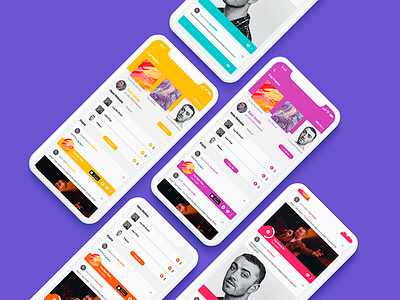 Shazam Artist Page Concept Redesign artist page bold color colourful concept mobile music music player redesign shazam tracks ui