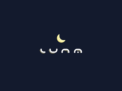 Luna custom typography logo logoflow luna moon simple