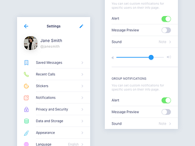 Daily UI #7 - Settings dailyui