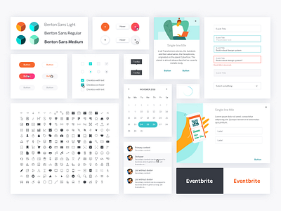 Eventbrite Design System Stickersheet component design system eventbrite sketch library ui kit