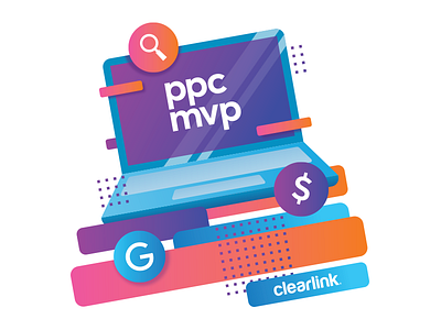 PPC Trophy acrylic award computer gradient illustration laptop trophy