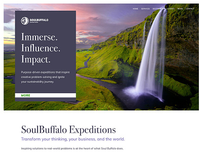 Research Expeditions green travel waterfall website work in progress