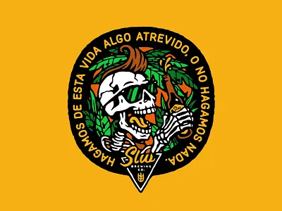 SLW Brewing Co. beer bottle brewery brewing cerveza craft illustration mexico saltillo skull vector