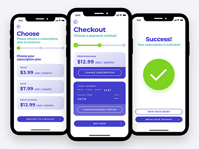 Checkout Process Exploration app checkout ios iphone iphonex mobile subscription ui ux