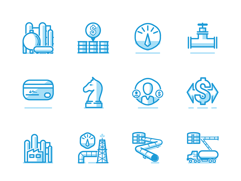 Quorum Software Icons financial icons illustration midstream mono line oilandgas upstream website