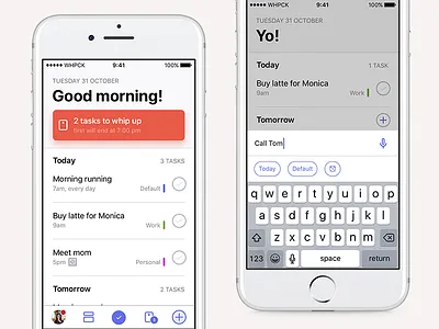 Whipcake interface ios manager task ui ux