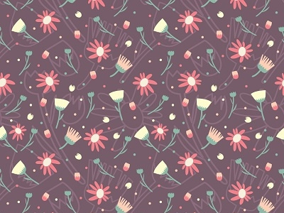 Vector Seamless Pattern With Small And Tiny Flower Object1 background floral pattern seamlesspattern surfacepattern wallpaper