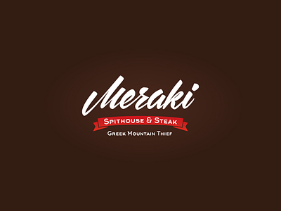 Meraki branding design lettering logo logotype steak