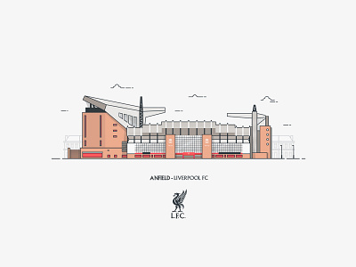 Anfield Stadium Illustration anfield bird building champions league city cityscape football liverpool soccer stadium uk