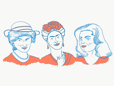 Badass doodle frida kahlo illustration inspirational oprah princess diana woman woman power