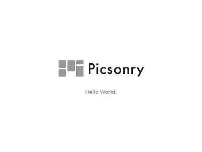 Picsonry Logo brand greyscale icon identity illustration logo marketplace pictures startup