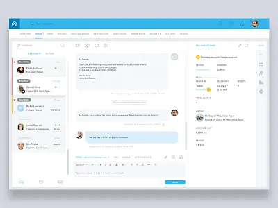 Guesty's unified inbox airbnb booking communication guests guesty inbox messaging platform pms property managers reservations ticketing