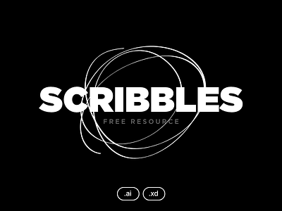 Scribbles Kit - Freebie for Illustrator and XD adobe xd brush drawing free hand free resource handwritten illustrator pen pencil scribble sketch