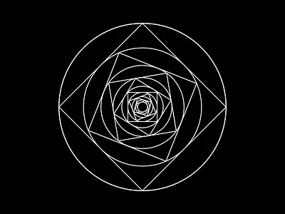 Geometric Rose black flower geometric lines rose spiral square tattoo vector