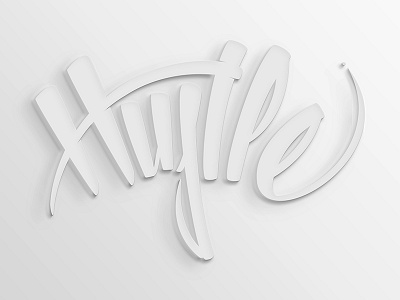 Hustle 3d design handtype typography white