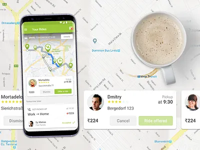 Home Concept android carpool concept driver home map mobile app design ride ui user experience user interface wunder
