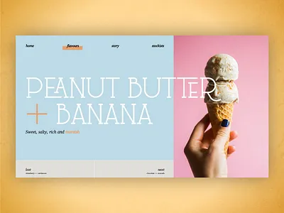 Ice Cream Website Mock Up brand branding colour design experience ice cream interface minimal store ui ux website