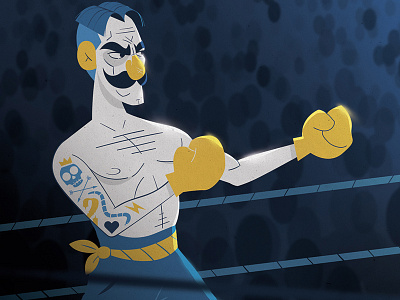 Vintage Boxing boxe boxing focus illustration mustache punch ring tattoo vintage