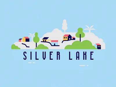 Silver Lake hollywood illustration la lake landscape los angeles silver