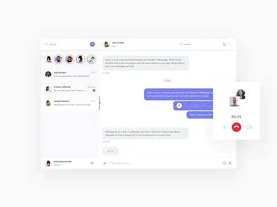 Messanger Concept app call chat clean color concept dashboard interface message ui user ux