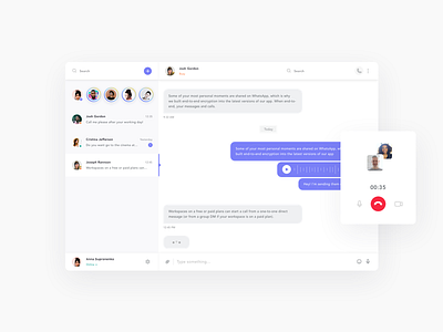 Messanger Concept app call chat clean color concept dashboard interface message ui user ux