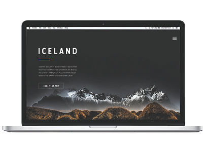 Destination Web Design button iceland mountain mountains nav navigation typography web web design website