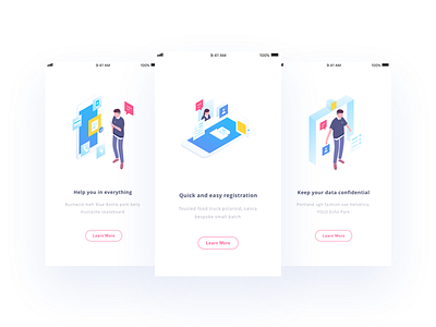 Onboarding Illustration app bank creditcard illustration isometric mobile onboarding registration safe security ui