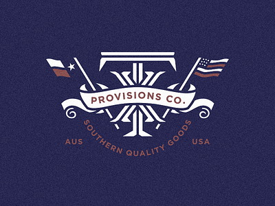 TX Provisions Co. branding flags illustration lockup logo texas usa