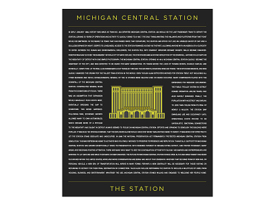 Michigan Central Station - The Station michigan pin typography