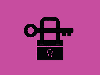 PADLOCK black design flat illustration key lock