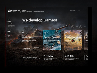 Wargaming.com design design system games grid icons portal tanks ui ux wargaming web webdesign