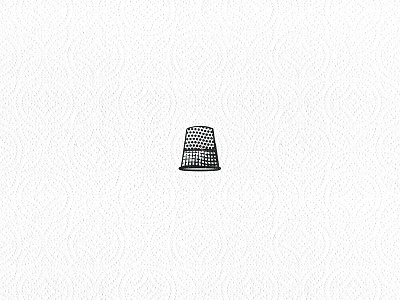 Thimble etch illustration line sew shading texture thimble wood