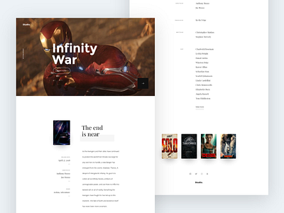 Page - Movie design interface landing movie ui ux web