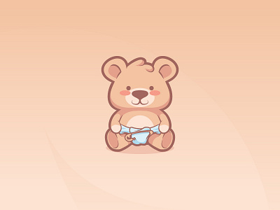 Cute Teddy Bear baby bear cartoon character cute design funny mascot playful teddy vector