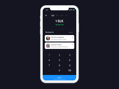 Crypto Wallet app bitcoin blockchain cryptocurrency economics economy finance ios money ui ux