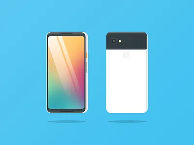 Pixel 2 XL android google illustration isometric mobile phone pixel simple