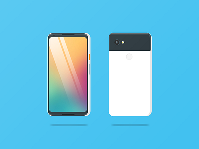 Pixel 2 XL android google illustration isometric mobile phone pixel simple