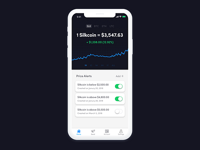 Crypto Wallet app bitcoin blockchain cryptocurrency economics economy finance ios money ui ux