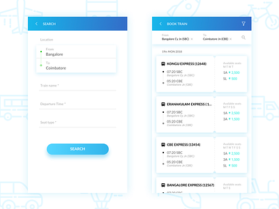 Train Ticket Booking | UI UX android app application design grabhouse gui homescreen illustration interface minimal uiux user