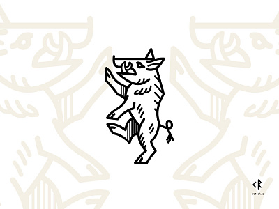 Boar Charge boar heraldry linework