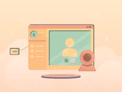 Skype Evolution app flat illustration interface skype video chat