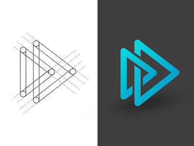 Intree Media branding gradient logo play tree